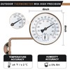 6 Inch Brass Outdoor Thermometer, Outdoor Temperature Gauge with Humidity,