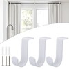 BTSKY 3 Pack Metal Curtain Rod Brackets for 25mm Rod