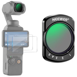 NEEWER Variable ND2-32 Filter Compatible with DJI Osmo Pocket 3, Magnetic 1-5 Limited Stops Adjustable ND Filter, Action Camera Accessories, HD Optical Glass, Includes 2 LCD Screen Protectors, FL-50