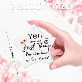 Sieral Christmas Internet Dating Gift You Are The Best Thing I've Ever Found on The Internet Romantic Hanging Ornament Ceramic Online Dating Gift(Star)