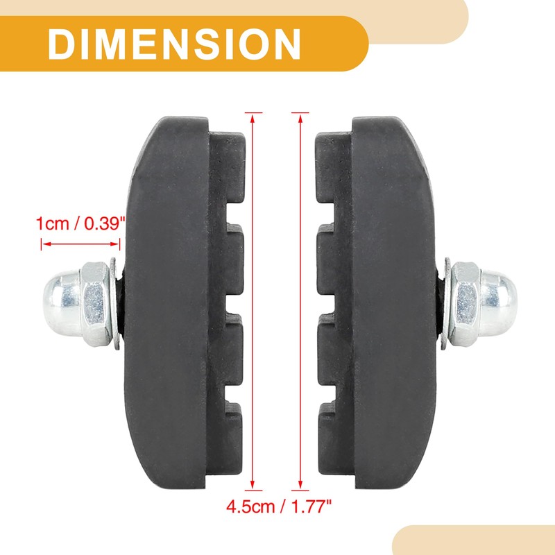 Partuto 1 Pair Universal Bike Brake Pad - Metal Rubber
