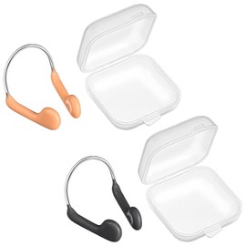 2 Pcs Swimming Nose Clip Unisex Adult Swimming Competition Nose Clip Training Nose Plugs Swimming Competition Protector with Storage Cases for Adults Water Sports Pool