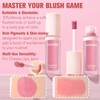 Dewy Liquid Blush for Cheeks, High Pigment Buildable Cream Blush,