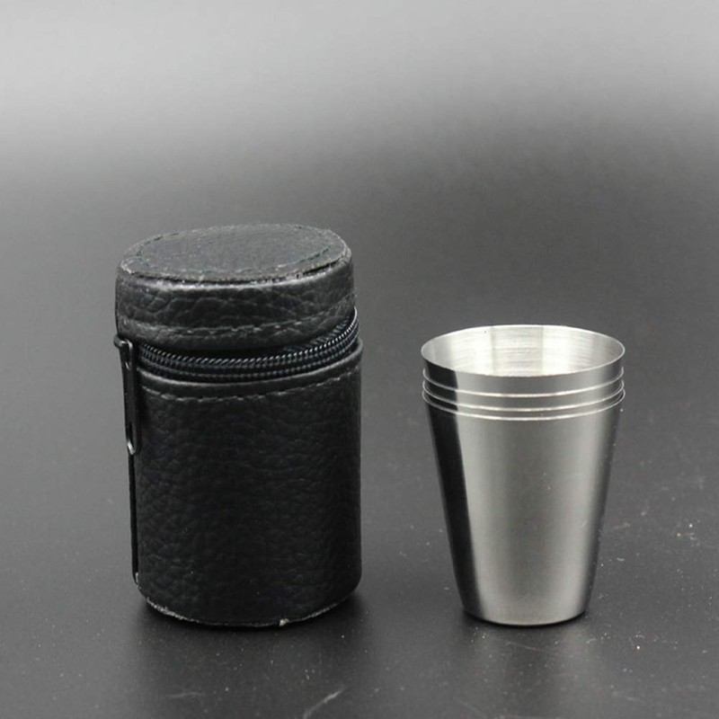 4 Pieces 30ml (1oz) Stainless Steel Shot Cups Shot Glass