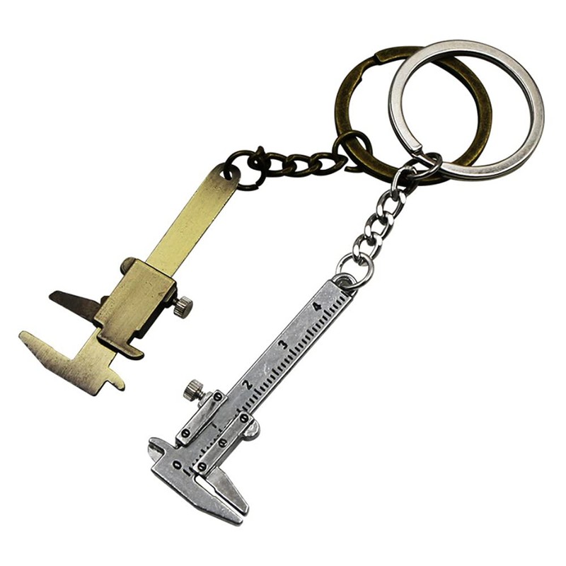 HATOOLHA® Mini Tool Keychain, 2pcs Mini Vernier Caliper Key Chain