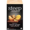 steep Organic Lemon Ginger Herbal 20 Count Box, Certified Organic,