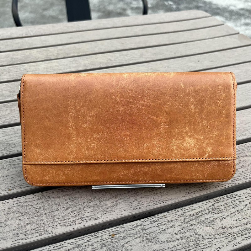 jxleichi Men's Long Wallet, Large Capacity, Long Wallet, Genuine Leather,