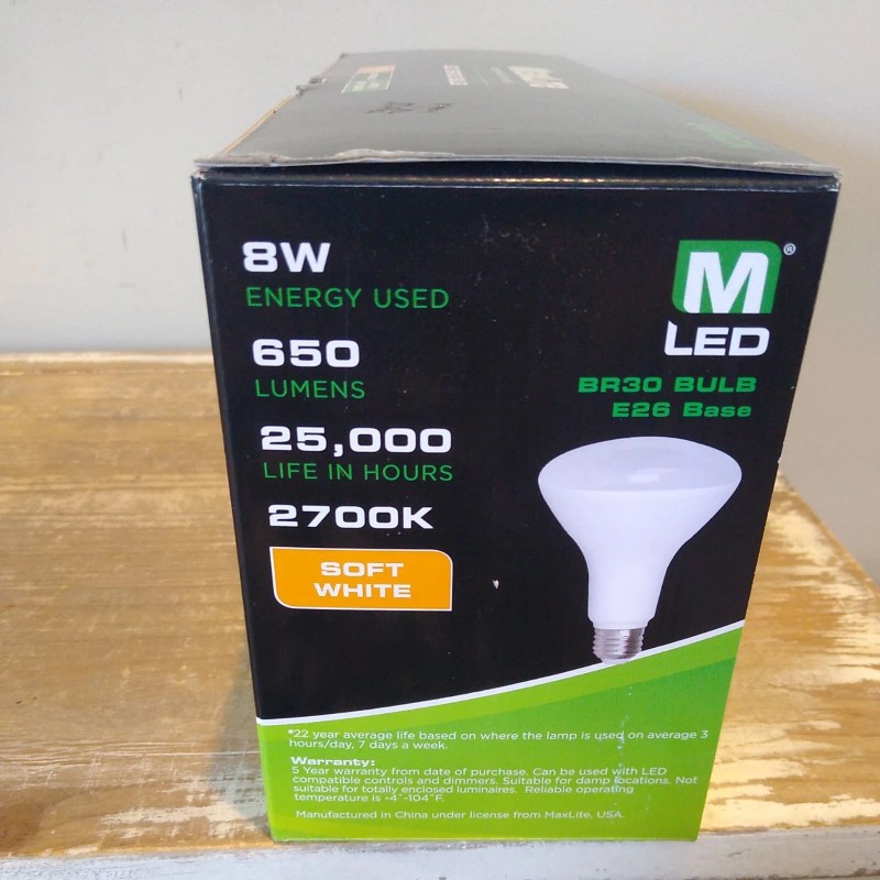 MaxLite LED BR 30 Bulbs Box Of 4 Maxlite 65W