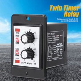 DC12V Twin Timer Relay On Off Knob Control Timer 6S-60M