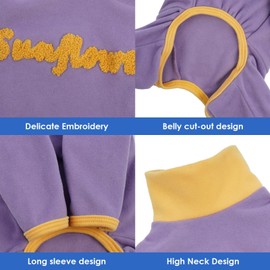Sticky Hair Cat Clothes - Purple-S, Pajamas for Sphynx & Kitten, Anti-Shedding Cat Onesie to Reduce Pet Hair on Furniture,Long Sleeves Anti-Licking & Skin Disease Suit