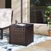 SUNNYPARK Outdoor Umbrella Side Table with 2 Weight Bags, 2-in-1