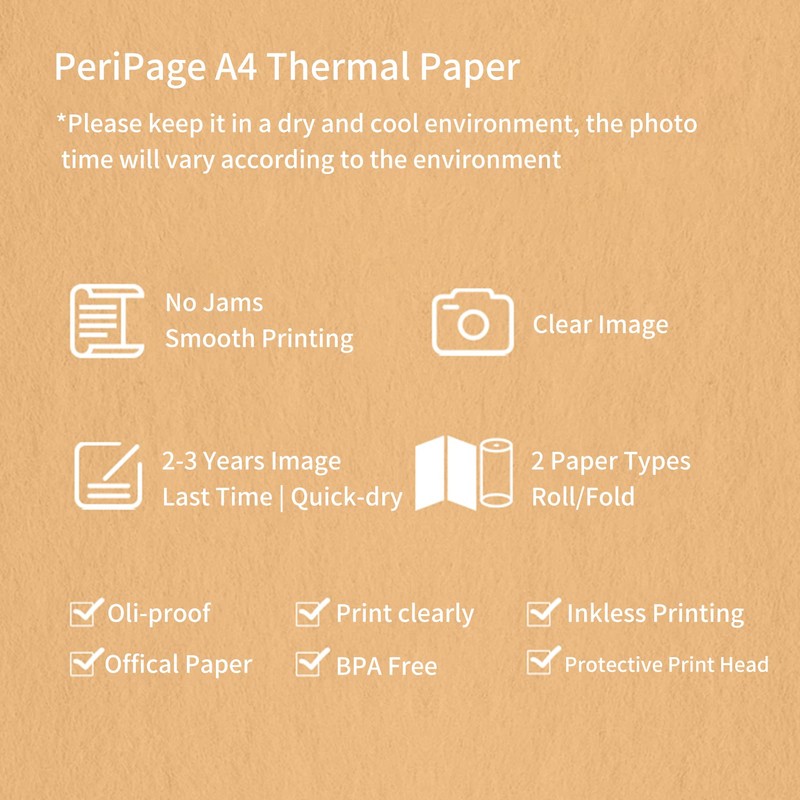 Bisofice 2 Rolls of Thermal Paper A4 Anti-Curl, Compatible with