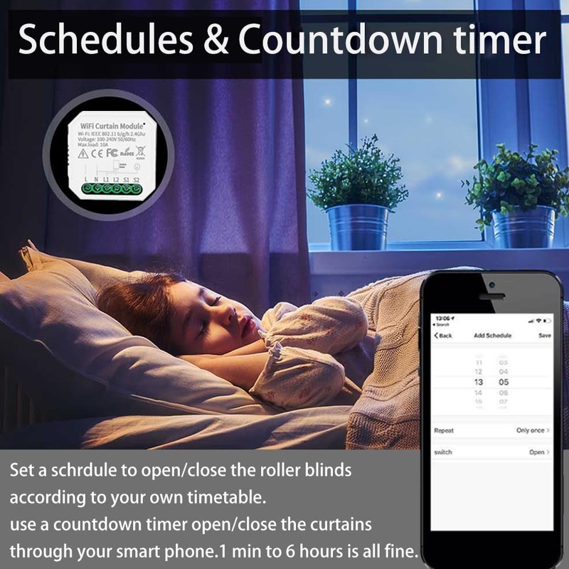 Tuya WiFi Curtain Blinds Module Switch Roller Shutter Motor Smart