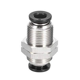 sourcing map Straight Pneumatic Push to Quick Connect Fittings Bulkhead Union 6mm Tube OD X 6mm Tube OD