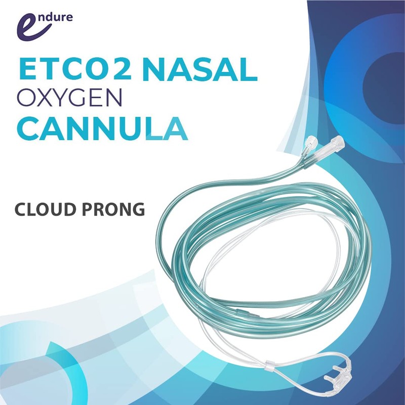 Endure CO2 Sampling Nasal Cannula, Cloud Prong ETCO2 Cannula (Pack
