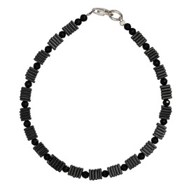 I-be 5066032305-18,5 Black Spinel/Haematite (Bloodstone) Bracelet Diameter 5 mm 925 Sterling Silver Lobster Clasp Length 18.5 cm in Gift Box