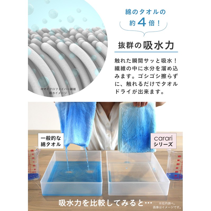 CBJAPAN Carari Earth Face Towel, 4x Water Absorbency Microfiber, Pink,