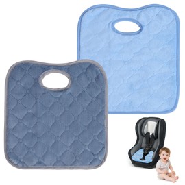 Mayoii 2PCS Waterproof Baby Car Seat Protectors for Child Seats Potty Training Car Seat Protector,Universal Fit, Soft & Absorbent (Muiticolor-Sky blue & Grayish blue, One Size)