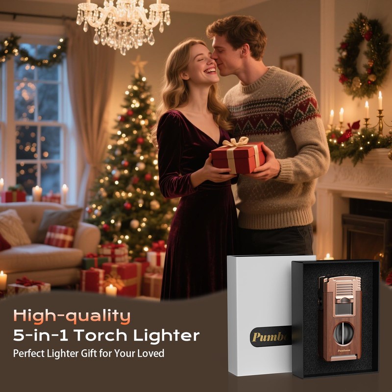 Torch Lighter with Cutter, Punch, Holder, Draw Enhancer Tool, and