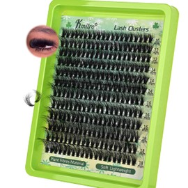 Kmilro Lash Clusters 10-18mm Long 80D Thick Cluster Eyelash Extensions Waterproof Volume Eyelash Clusters 240Pcs Individual Lashes Soft Wispy False Eyelashes DIY Lash Extension