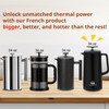 PortableAnd 34oz Double Vacuum Insulation Large Silicone French Press Coffee