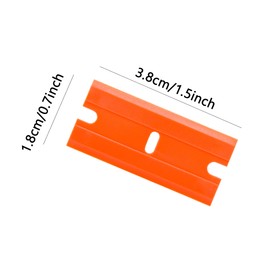 FOSHIO Pack of 600 Scraper Plastic Replacement Blades, Razor Blades, Blades for Ceramic Hob Scraper, Glass Scraper Blades, Scraper Ceramic Hob, Ceramic Hob Scraper, Orange