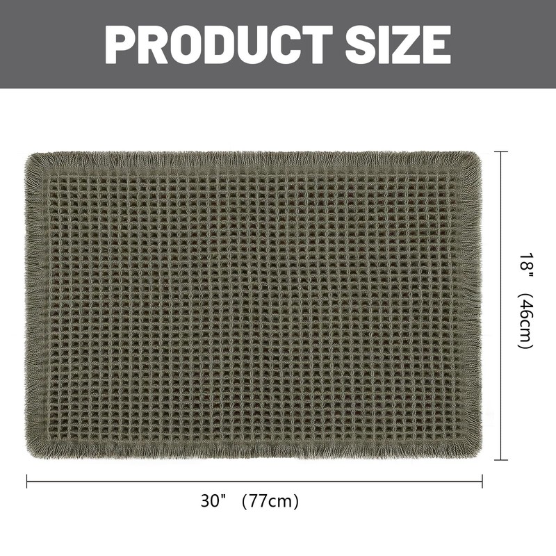 AIBIIN Waffle Pattern Bath Mat Super Absorbent Non Slip Machine