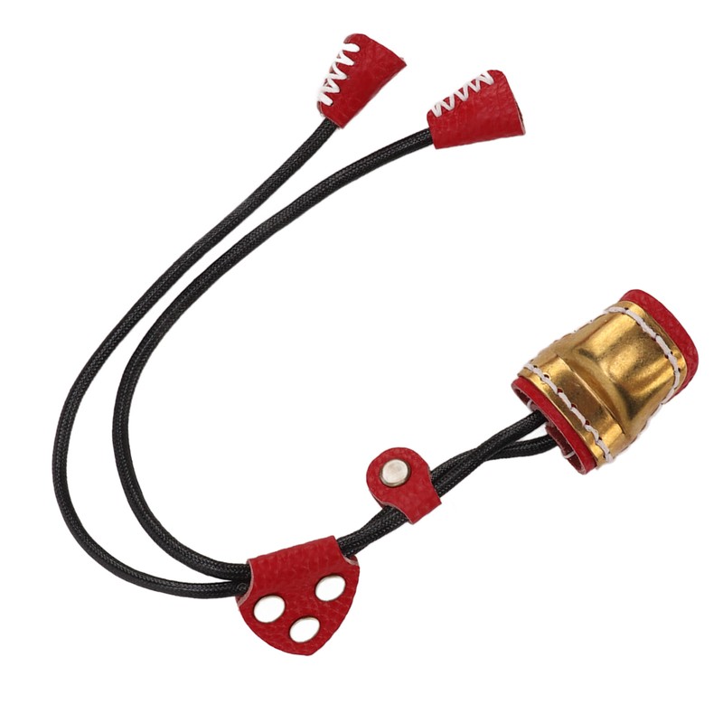 Archery Thumb Protector Regulable Design Safety Rope Brass Cowhide Material