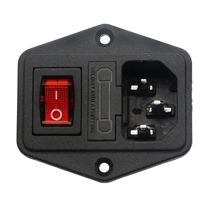 zdyCGTime 10A 250V AC Rocker Switch Power Socket 3 Pin