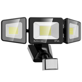 kelinvmi 120W LED Flood Lights Outdoor with Motion Sensor, 12000LM 4500K Daylight, IP66 Waterproof Dusk to Dawn Outdoor Security Lights for Garage, Yard, Outside