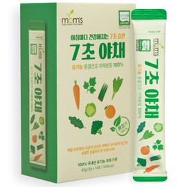 7초야채 유기농 생식 아침식사대용 선식 동결건조 야채분말가루 100퍼센트, 42g, 1박스 7-Second Organic Vegetable Breakfast Substitute Powder Freeze-Dried Vegetable Powder 100%, 42g, 1 Box