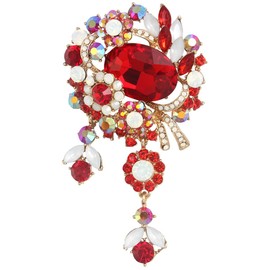 Mecool Brooch Pin for Women Shiny Elegant Created Crystal Flower Brooch Pins | Xmas Gifts for Women Christmas Gifts | Ladies Brooches | Crystal Jewellery