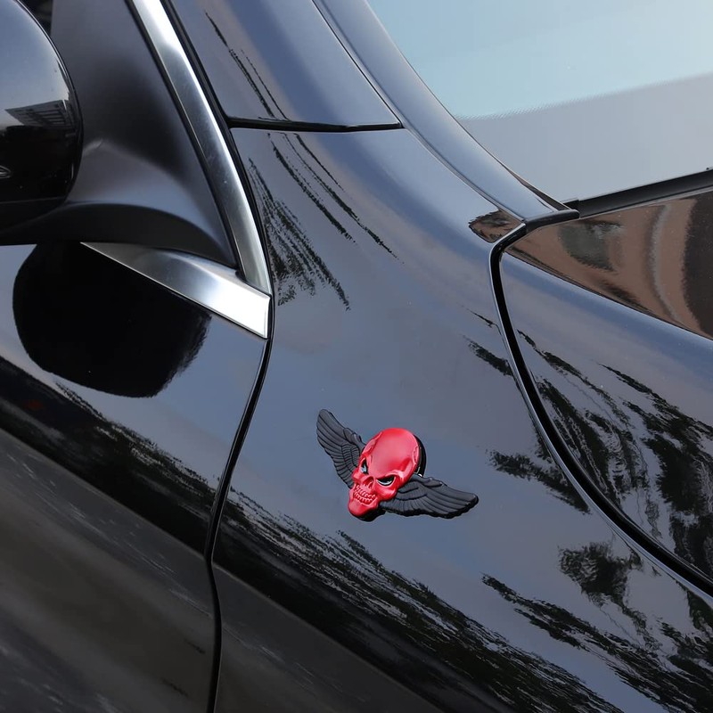 2X 3D Skeleton Skull Emblem Metal Badge Car Badge Sticker