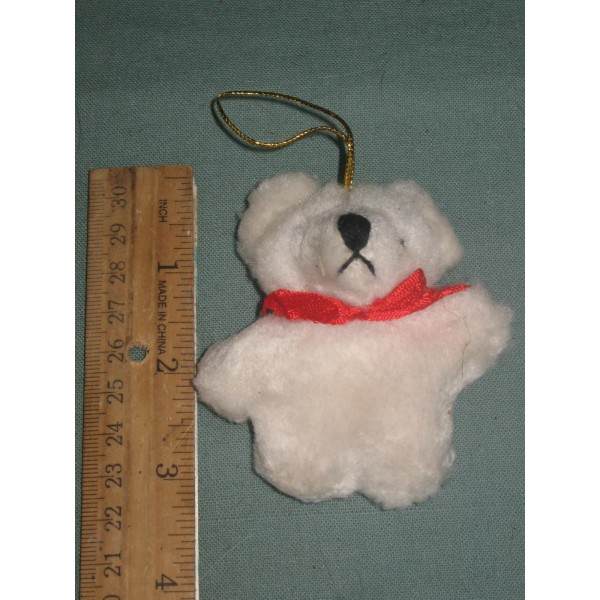 Wang Tiny White Teddy Bear- Plush-3"