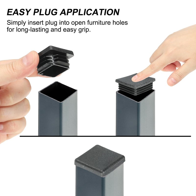 PATIKIL Rectangle Plastic Hole Plugs 1x2 Inch, 25 Pack Tubing