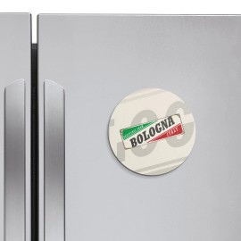 Unbranded Bologna Retro Travel Tin Sign | 4'' X 4'' Round Decorative Magnet