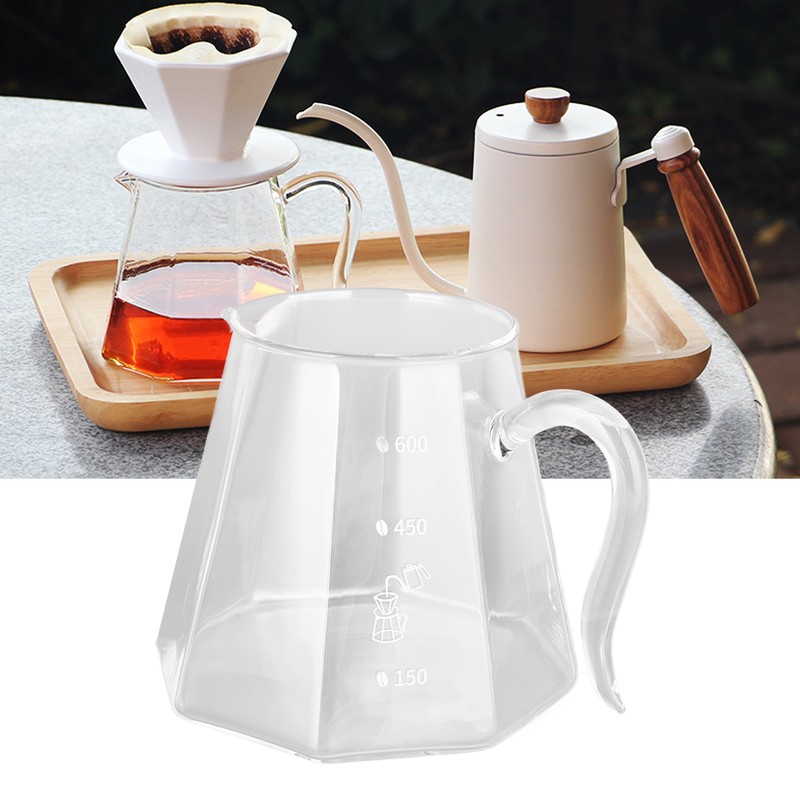600ml Hand Drip Coffee Glass Cup with Unique Eagle Beak