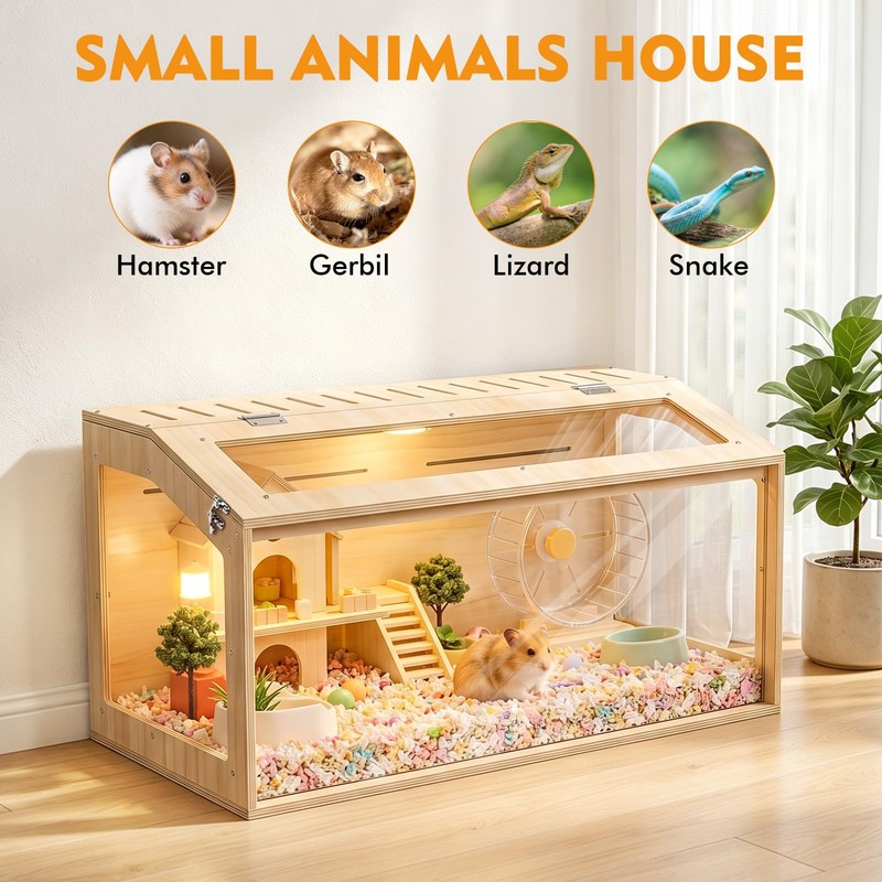 XiaZ Hamster Cage,32Inch Large Hamster Cage with Panoramic View and