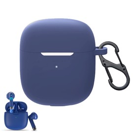 smaate Silicon Case Cover Compatible with Jxrev J51 Wireless Earbuds, Protective Skin with “S” Shaped Dual Carabiner, with Hole for Charging