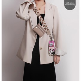 RJINYENS Adjustable Phone Strap with Zippered Pouch, Clip and Go Strap for Phone with Wallet Crossbody