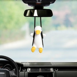 Super Cute Car Rearview Mirror Pendant Swinging Duck Hanging Swing, Car Hanging Accessories for Rear View Mirror, Car Hanging Ornament Cute (Duck)