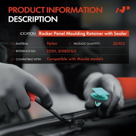 A-Premium 20 PCS Nylon Rocker Panel Moulding Car Retainer Fastener Push Pin Clips with Sealer Compatible with Mazda CX-3 2016-2021 MX-5 Miata 2016-2022 MX-30 EV 2022 - for 11.7mm
