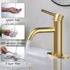Brushed Silver Bathroom Faucet, Single Handle Modern Bathroom Sink RV