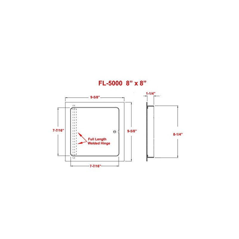 Premier 5000 Series Commercial Grade Steel Access Door, 8 x