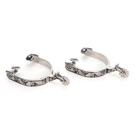 Haosie 1 Pair Horse Spurs, Boot Spurs for Men Women, Stainless Steel West Cowboy Spurs, Spurs Cowboy Boots