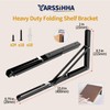 Yarssihha 16 Inch Folding Shelf Bracket, 6 Pack Heavy Duty