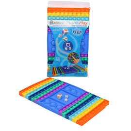alldoro 67151 Push & Play Dice Game with Numbers and Colours, Pop It Board Game, Bubble Push Toy, Finger Toy for Stress Relief, for Children and Adults, Approx. 32.5 x 19 cm, Rainbow