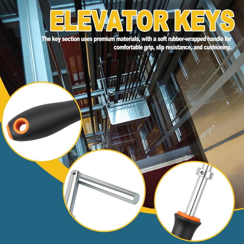5.5 Inch Double Drop Leg Elevator Door Key 3/8 Diameter