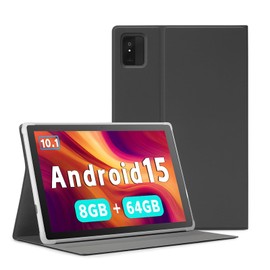 paitanry Android 15 Tablet - Tablets for Adults, 10.1 Inch IPS HD Display, 8GB RAM, 64GB Storage, Octa-Core CPU, WiFi 6, GPS, Dual Speakers – Computer Tablet with Case