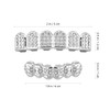HEALLILY Teeth Grills Set Silver Plated Teeth Grillz Rhinestone Teeth